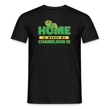 Home Is Where My Chameleon Is Veiled Panther - Men's T-Shirt - black - Front - AI Model Male 178 light (178cm)
