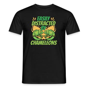 Easily Distracted By Chameleons Veiled Panther - Men's T-Shirt - black - Front - AI Model Male 178 light (178cm)
