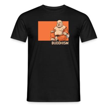 Buddhismus Doodle Chinesische Hanzi Buddhistische Statue - Männer T-Shirt - Schwarz - Vorne - AI Model Male 178 light (178cm)