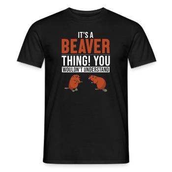 It's a Beaver Thing Eurasian Castor Canadensis - Men's T-Shirt - black - Front - AI Model Male 178 light (178cm)