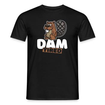 Dam Tired North American Eurasian Castor - Men's T-Shirt - black - Front - AI Model Male 178 light (178cm)