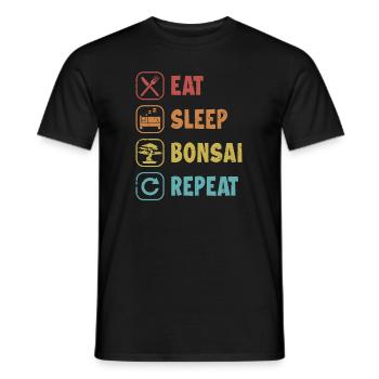 Eat Sleep Bonsai Repeat Bonsai Pots Penjing Bonsai - Men's T-Shirt - black - Front - AI Model Male 178 light (178cm)