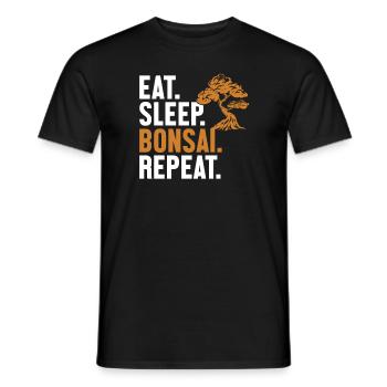 Eat Sleep Bonsai Repeat Indoor Bonsai Bonsai Schalen - Männer T-Shirt - Schwarz - Vorne - AI Model Male 178 light (178cm)