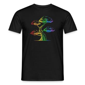 Bonsai LGBT Rainbow Indoor Bonsai Bonsai Pots - Men's T-Shirt - black - Front - AI Model Male 178 light (178cm)
