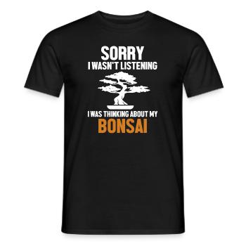 Was Thinking About My Bonsai Indoor Bonsai - Men's T-Shirt - black - Front - AI Model Male 178 light (178cm)