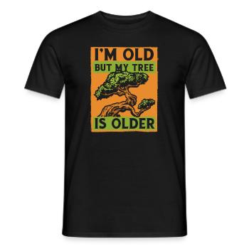 I'm Old But My Tree Is Older Penjing Indoor - Men's T-Shirt - black - Front - AI Model Male 178 light (178cm)
