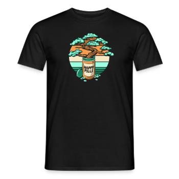 Happy Pills Penjing Indoor Bonsai Bonsai Pots - Men's T-Shirt - black - Front - AI Model Male 178 light (178cm)