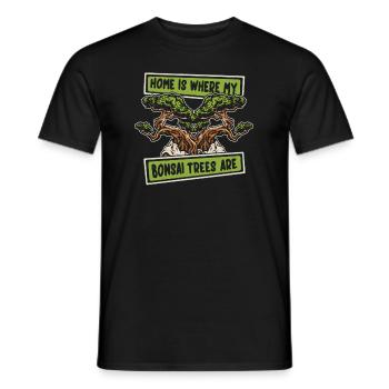 Zuhause ist, wo meine Bonsai Bäume sind Penjing Bonsai - Männer T-Shirt - Schwarz - Vorne - AI Model Male 178 light (178cm)