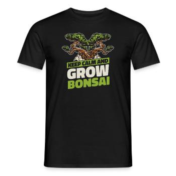 Restez calme et cultivez des pots de bonsaï Penjing - T-shirt homme - noir - Devant - AI Model Male 178 light (178cm)