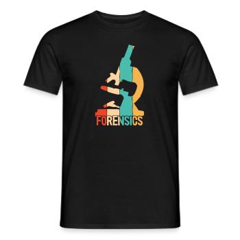 Retro Psychology Digital Forensics Forensic - Men's T-Shirt - black - Front - AI Model Male 178 light (178cm)