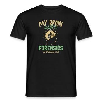 My Brain is 95% Forensics Psychology Forensic - Men's T-Shirt - black - Front - AI Model Male 178 light (178cm)