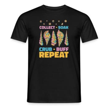 Collect Soak Crub Repeat Bivalvia Seashell - Men's T-Shirt - black - Front - AI Model Male 178 light (178cm)