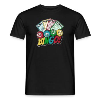 Daubers Professional Caller Bingo Lover Bingo - Men's T-Shirt - black - Front - AI Model Male 178 light (178cm)
