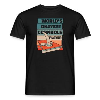 World’s Okayest Cornhole Player Plateaux de jeu - T-shirt homme - noir - Devant - AI Model Male 178 light (178cm)
