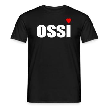 Ossi avec cœur rouge - T-shirt homme - noir - Devant - AI Model Male 178 light (178cm)