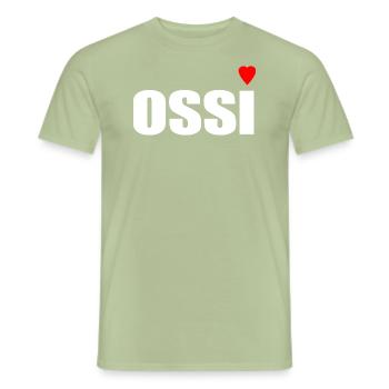 Ossi with heart red - Men's T-Shirt - sage - Front - AI Model Male 178 light (178cm)