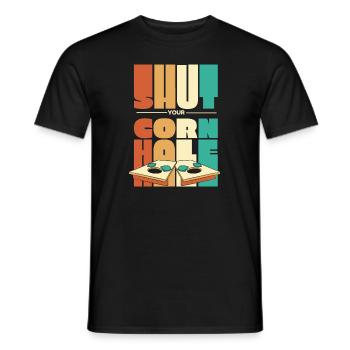 Fermez votre cornhole Plateaux de jeu Sac de haricots Cornhole - T-shirt homme - noir - Devant - AI Model Male 178 light (178cm)
