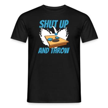 Shut Up And Throw Boards Bean Bag Game - Men's T-Shirt - black - Front - AI Model Male 178 light (178cm)