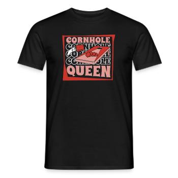 Cornhole Queen Spielbretter Sitzsack Profi - Männer T-Shirt - Schwarz - Vorne - AI Model Male 178 light (178cm)