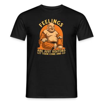 Feelings Are Just Visitors Buddhist Statue Symbol - Men's T-Shirt - black - Front - AI Model Male 178 light (178cm)