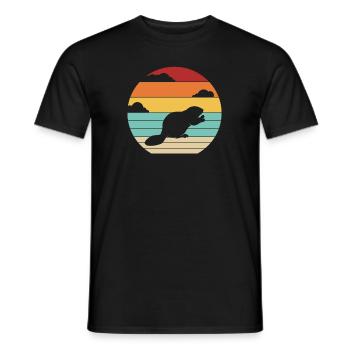 Retro Eurasischer Castor Canadensis Nordamerikanisch - Männer T-Shirt - Schwarz - Vorne - AI Model Male 178 light (178cm)