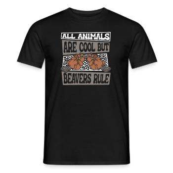 Tous les animaux sont cool, mais les castors règnent sur l’Eurasie - T-shirt homme - noir - Devant - AI Model Male 178 light (178cm)