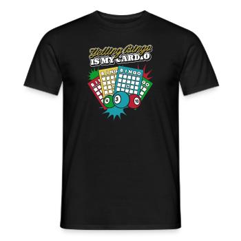 Yelling Bingo Is My Cardio Daubers Professional - Men's T-Shirt - black - Front - AI Model Male 178 light (178cm)