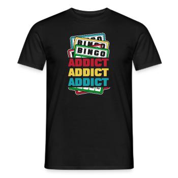 Bingo Addict Caller Daubers Professional Bingo - Men's T-Shirt - black - Front - AI Model Male 178 light (178cm)