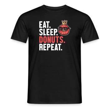 Eat Sleep Donuts Repeat Donuts Maker glasiert - Männer T-Shirt - Schwarz - Vorne - AI Model Male 178 light (178cm)