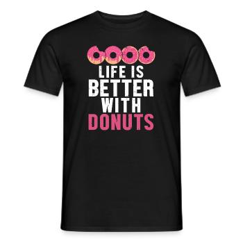 Life is Better With Donuts Doughnut Glazed Maker - Men's T-Shirt - black - Front - AI Model Male 178 light (178cm)
