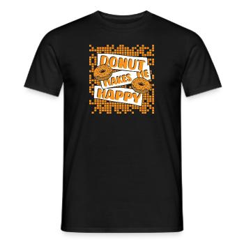 Donut Makes Me Happy Doughnut Maker Glazed Lover - T-shirt homme - noir - Devant - AI Model Male 178 light (178cm)