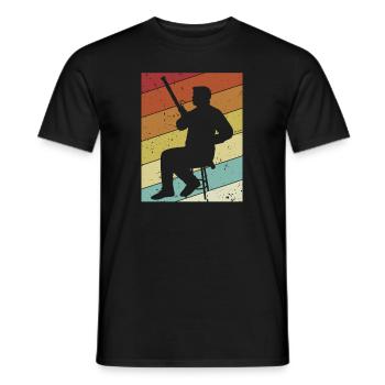 Retro Aerophone Basson Instrument Lecteur de Musique - T-shirt homme - noir - Devant - AI Model Male 178 light (178cm)