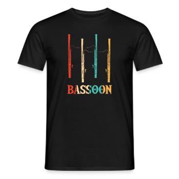 Retro Fagott Instrument Aerophone Music Player - Männer T-Shirt - Schwarz - Vorne - AI Model Male 178 light (178cm)