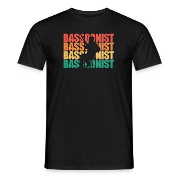 Bassons Rétro Texte Aerophone Instrument de Basson - T-shirt homme - noir - Devant - AI Model Male 178 light (178cm)