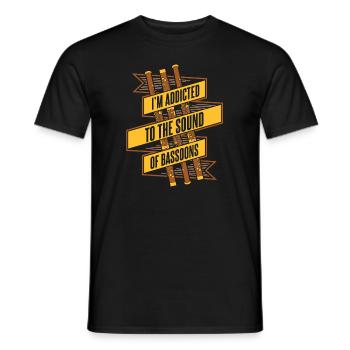 Süchtig nach dem Klang der Fagotte Aerophon-Musik - Männer T-Shirt - Schwarz - Vorne - AI Model Male 178 light (178cm)