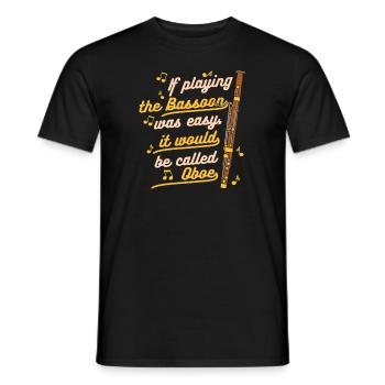 Es würde Oboe Fagott Instrument Music heißen - Männer T-Shirt - Schwarz - Vorne - AI Model Male 178 light (178cm)