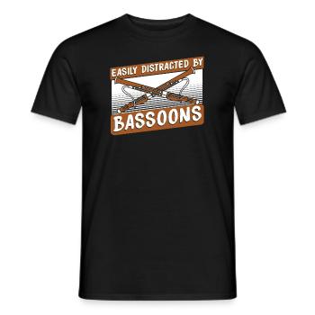Leicht ablenkbar durch Fagotte Aerophon Musik - Männer T-Shirt - Schwarz - Vorne - AI Model Male 178 light (178cm)
