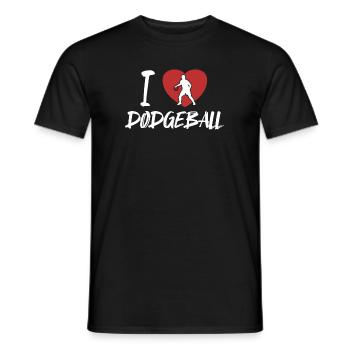 I love Dodgeball Game Prisonball Team Player - Men's T-Shirt - black - Front - AI Model Male 178 light (178cm)