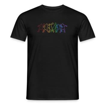 Dodgeball LGBT Rainbow Team Game Prisonball - Men's T-Shirt - black - Front - AI Model Male 178 light (178cm)