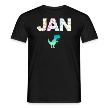 JAN - Schöner Jungen Name mit Dinosaurier - Männer T-Shirt - Schwarz - Vorne - AI Model Male 178 light (178cm)