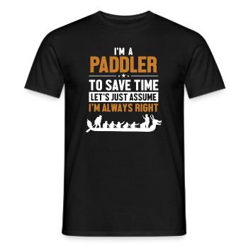 Paddler Let's Assume I'm Right Team Paddler - Men's T-Shirt - black - Front - AI Model Male 178 light (178cm)