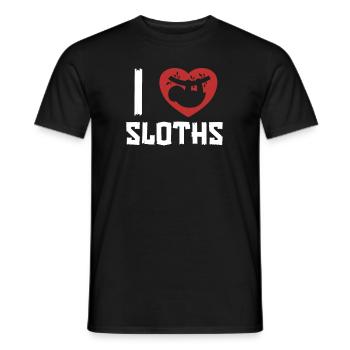 Ich liebe Faultiere Braunkehl Pilosa Folivora - Männer T-Shirt - Schwarz - Vorne - AI Model Male 178 light (178cm)