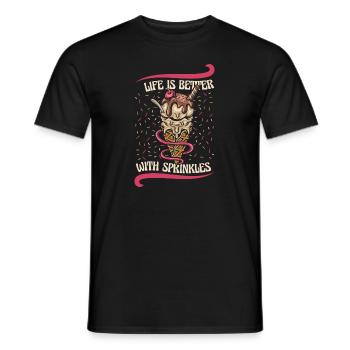 Das Leben ist besser mit Streuseln Gelato Maker Liebhaber - Männer T-Shirt - Schwarz - Vorne - AI Model Male 178 light (178cm)