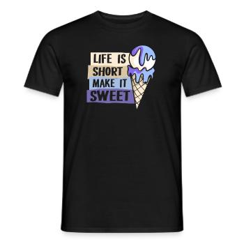 La vie est courte Make It Sweet Gelato Maker Lover - T-shirt homme - noir - Devant - AI Model Male 178 light (178cm)