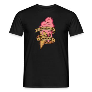Eiscreme löst alles, was Liebhaber von Eismaschinen haben - Männer T-Shirt - Schwarz - Vorne - AI Model Male 178 light (178cm)