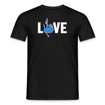 Dudelsack Liebe Great Highland Dudelsack Unterricht - Männer T-Shirt - Schwarz - Vorne - AI Model Male 178 light (178cm)