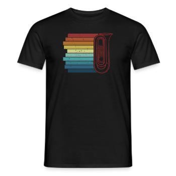 Retro Euphoniumist Instrument Euphonist Player - Men's T-Shirt - black - Front - AI Model Male 178 light (178cm)