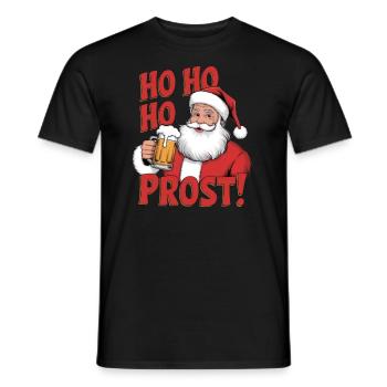 Ho Ho Ho Cheers! - Men's T-Shirt - black - Front - AI Model Male 178 light (178cm)
