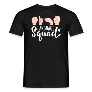 Language Squad Lip Reading American Sign Language - Männer T-Shirt - Schwarz - Vorne - AI Model Male 178 light (178cm)