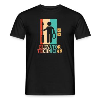 Retro Reparatur Inspektor Techniker Aufzug - Männer T-Shirt - Schwarz - Vorne - AI Model Male 178 light (178cm)